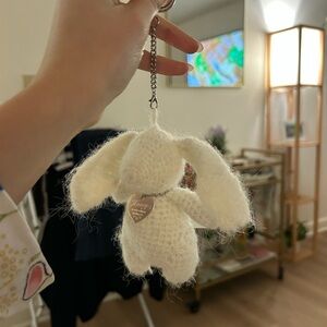 Frankie’s Bikinis White Bunny Keychain